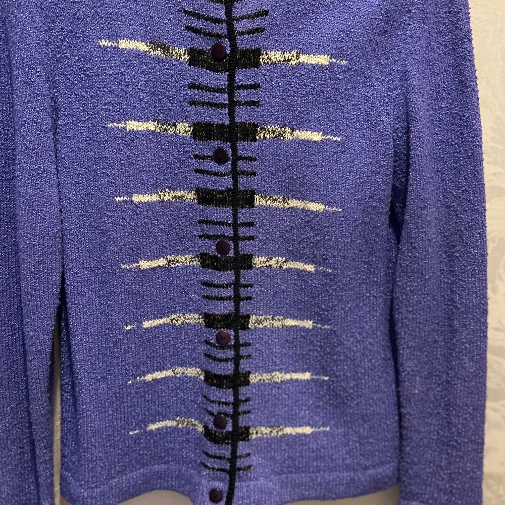 Southern Cotton Jacket; size small; purple with black and beige accents